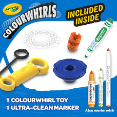 Crayola Colourwhirls rip cord ready for quick launches and color bursts.