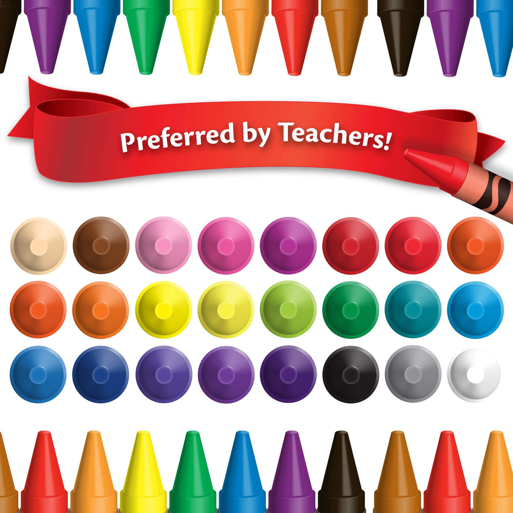 Crayola 24-count crayons in organized packaging for teachers.