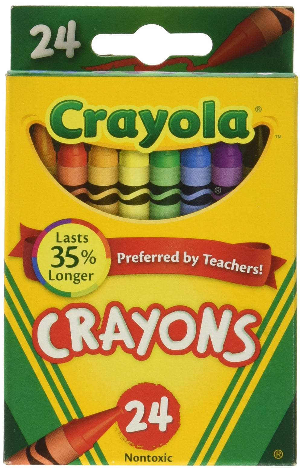 Crayola 24-count crayons in a six-pack, ideal for classrooms and creative at-home artwork.