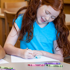 Crayola kids drawing activity with multi-color options.