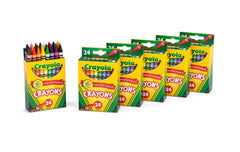 Crayola crayons portable box keeps colors organized for travel.