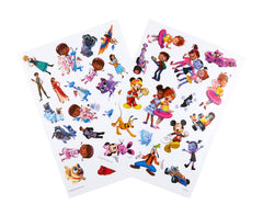 Crayola Disney Jr. character art pages highlight iconic characters for expressive coloring.