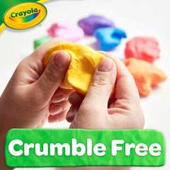 Kids molding Crayola Dough Red illustrates tactile creativity during arts and crafts.