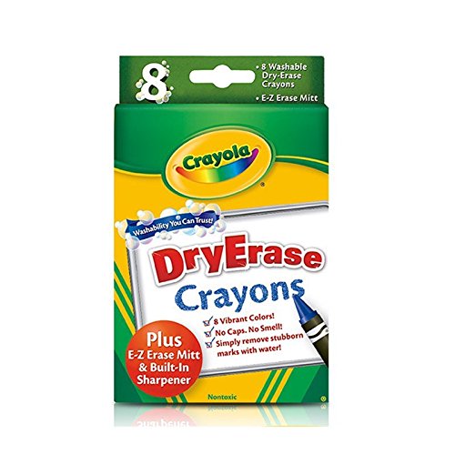 Crayola EZ-Erase Mitt included for quick cleanup after drawing.