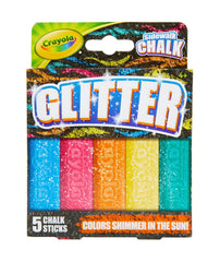 Crayola Glitter Chalk 5ct sidewalk art in bright colors for outdoor creativity
