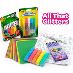 Crayola glitter glue tubes add sparkle for easy craft accents.