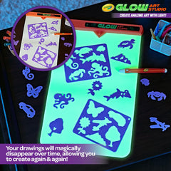 Crayola Glow Art Studio stencil sheets for easy themed art