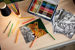Close-up of Crayola HD adult coloring pages ready for display.