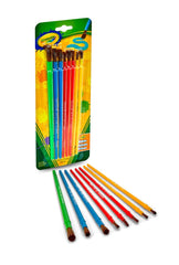 Crayola brushes with colorful plastic handles designed for small hands