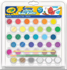 Crayola Kids Paint Set with 42 colors arranged in strips for versatile art sessions.
