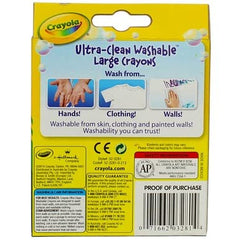 Crayola large washable crayons 16 pack easy cleanup after color sessions