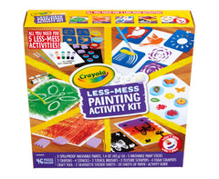 Crayola Less Mess Spill-Proof Paints reduce spills during kid painting.