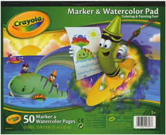 Crayola marker and watercolor pad cover with bright white 8x10 pages, ideal for markers and watercolor art