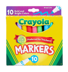 Crayola Broad Line Markers 10ct color swatches for bright, bold artwork