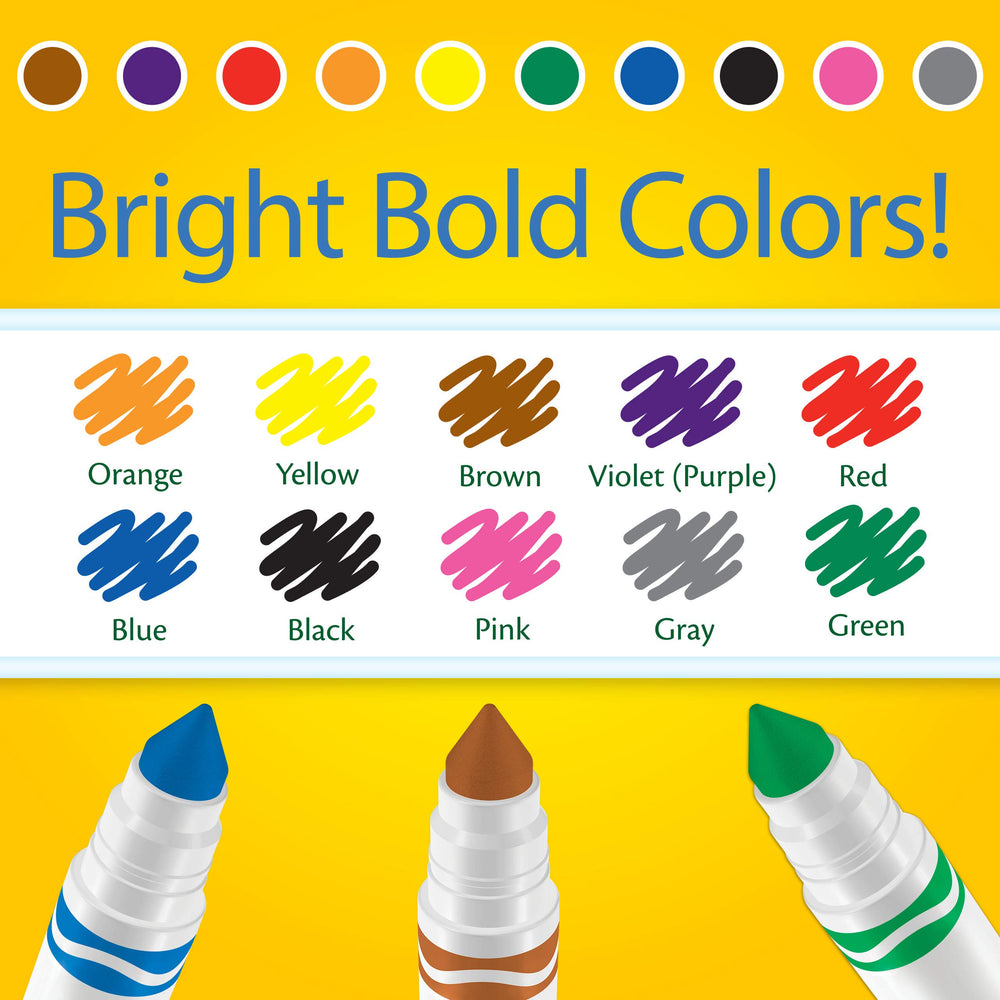 Crayola vibrant colors ideal for group activities and classroom projects.