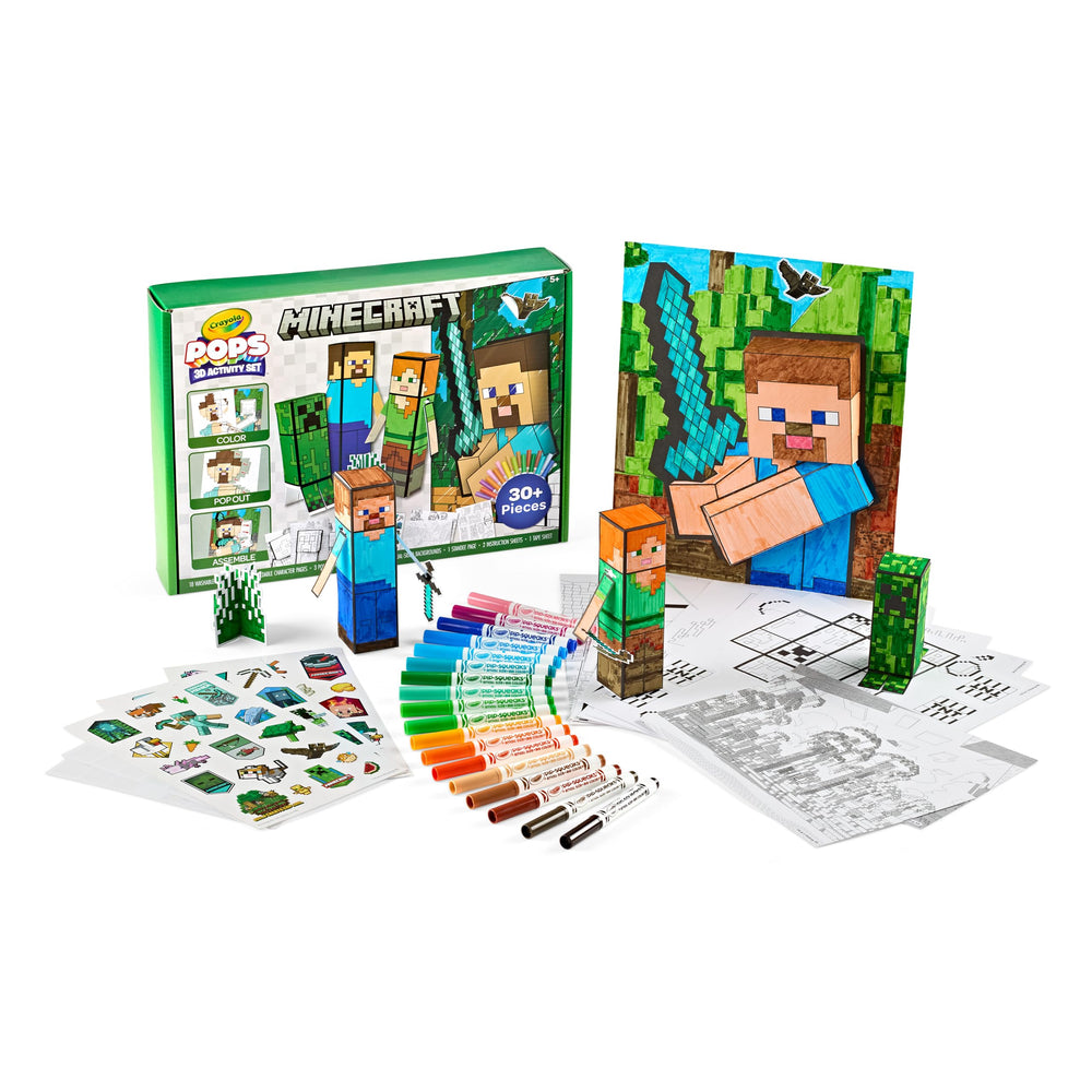 Crayola Minecraft POPs 3D art kit gift idea for Minecraft fans.