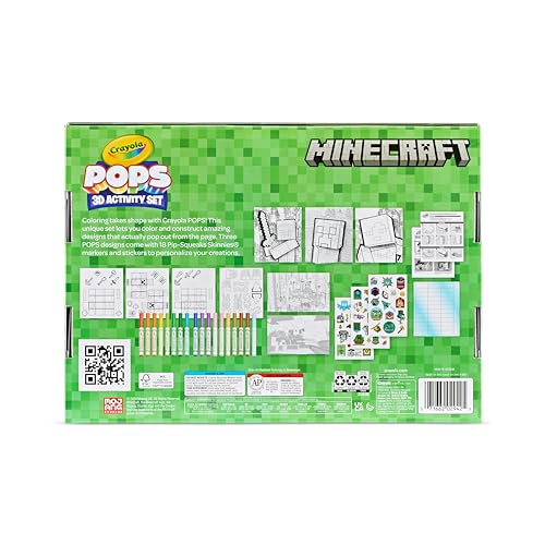 Crayola Minecraft POPs 3D art kit standee backgrounds for dynamic scenes.