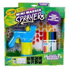 Crayola Mini Marker Sprayer in action for vibrant spray art on paper
