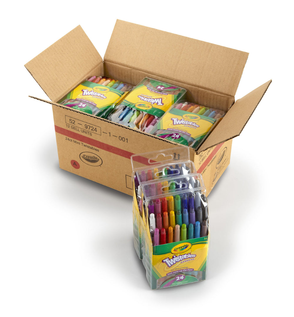 Crayola Mini Twistable Crayons 24-count colors offer bright, break-resistant coloring for kids.