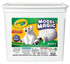 Crayola Model Magic 2lb White clay with a soft, pliable texture for kids' crafts.