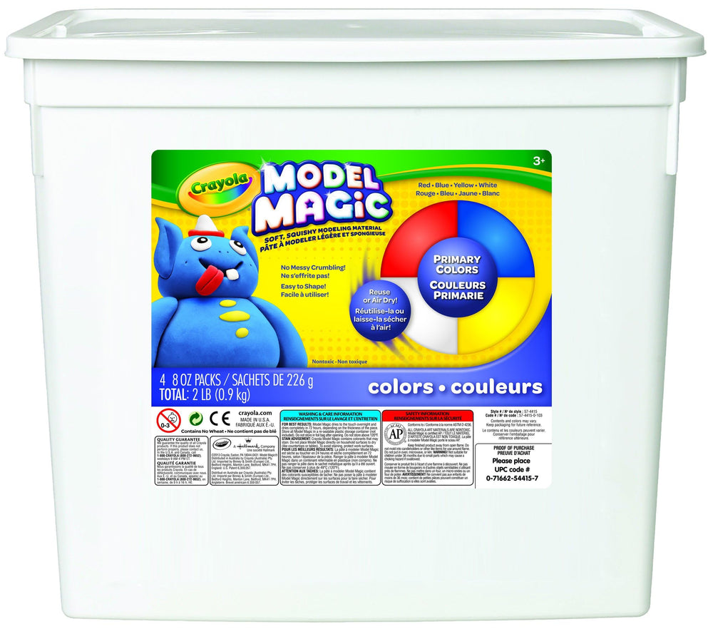 Crayola Model Magic bucket front view with resealable lid for clay storage.