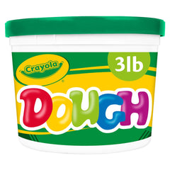 Crayola Modeling Dough Green 3lb bucket with lid keeps dough soft and reusable.