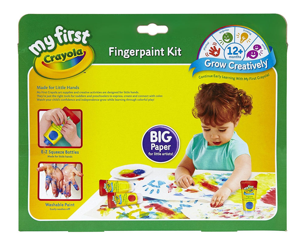 Crayola My First Fingerpaint paper sheets prevent bleed-through for mess-friendly art.