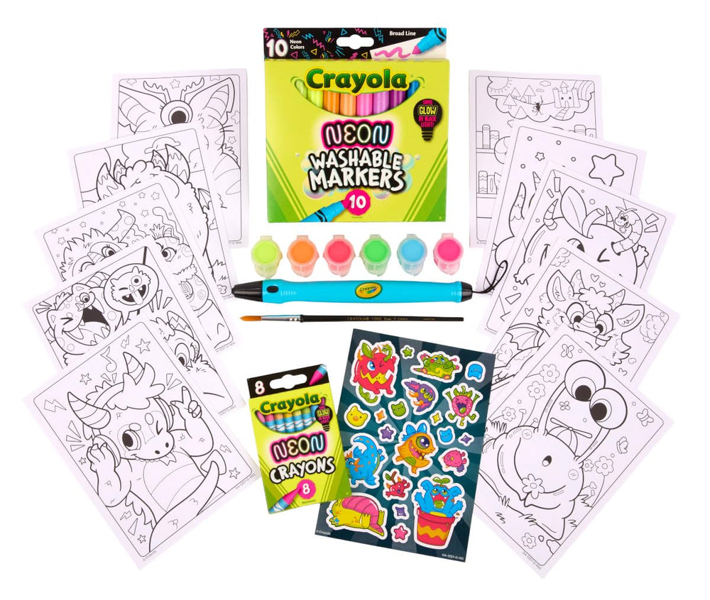 Crayola Neon Art Case coloring pages for guided creativity