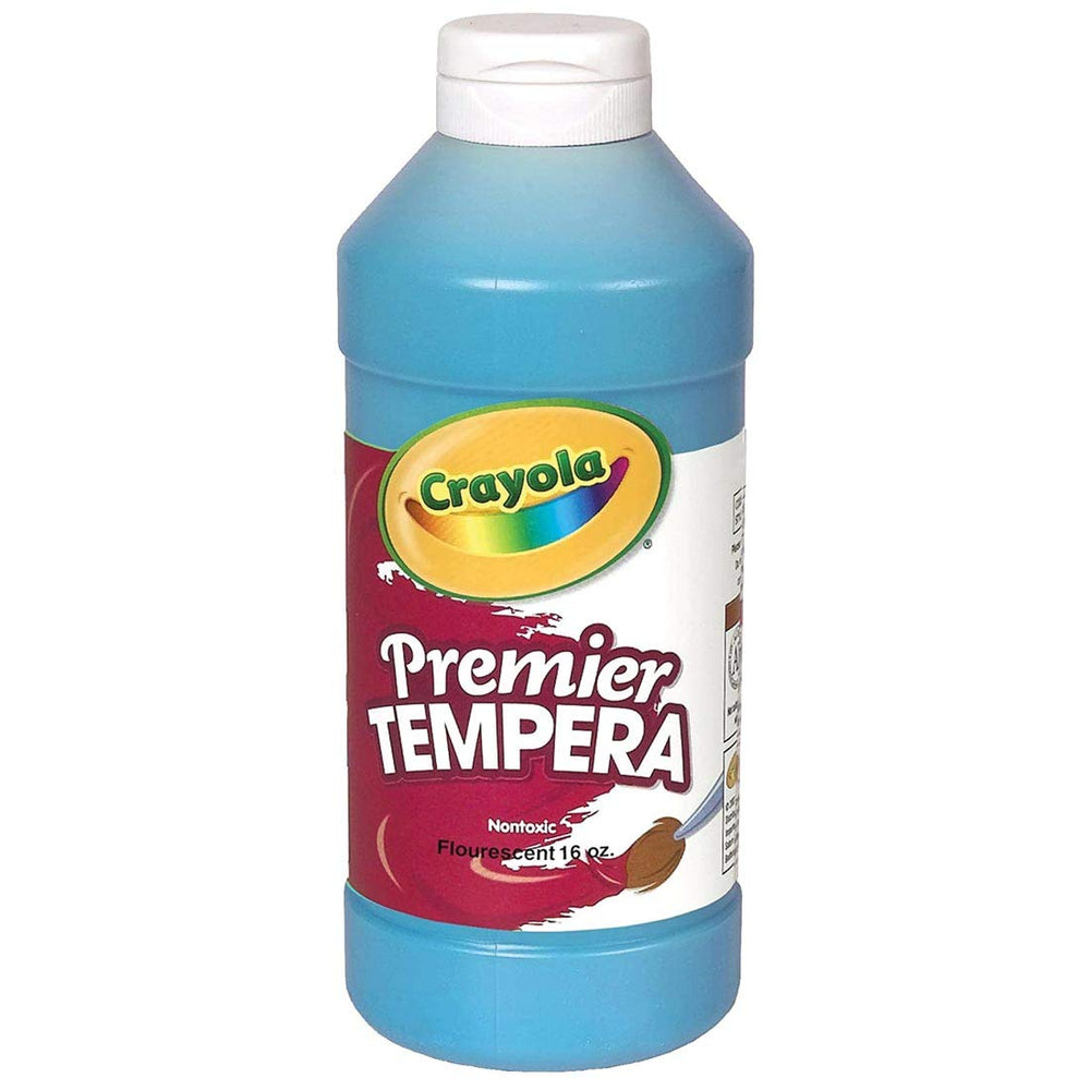 Crayola Neon Tempera Paint light blue bottle for vibrant classroom art and easy cleanup
