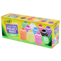 Crayola Neon Washable Paint magenta bottle for vivid designs and simple cleanup.