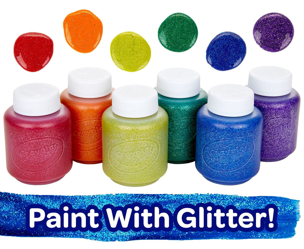 Crayola Neon Washable Paint pink bottle adds fun accents with skin-safe cleanup.
