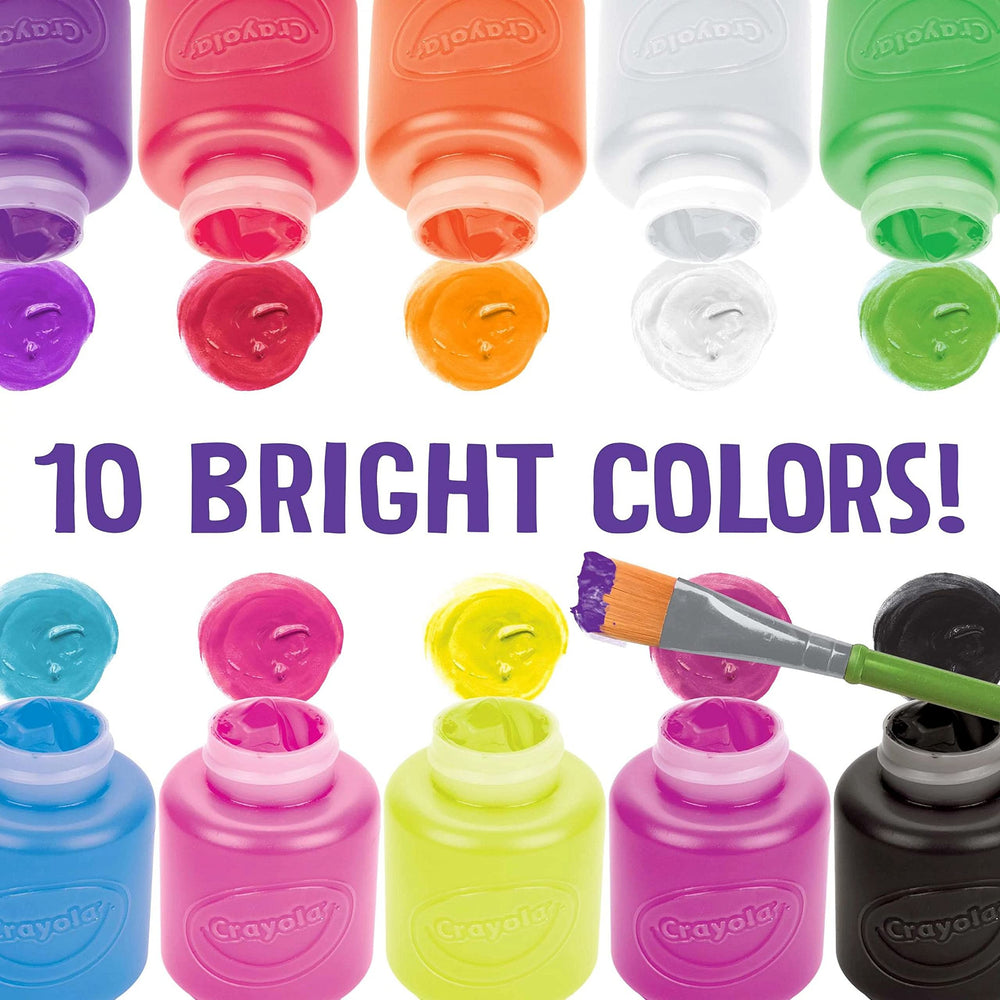Crayola Neon Washable Paint yellow bottle brightens crafts with easy removal.