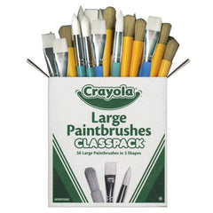 Crayola Paintbrush Variety Classpack flat brushes for broad strokes in classrooms