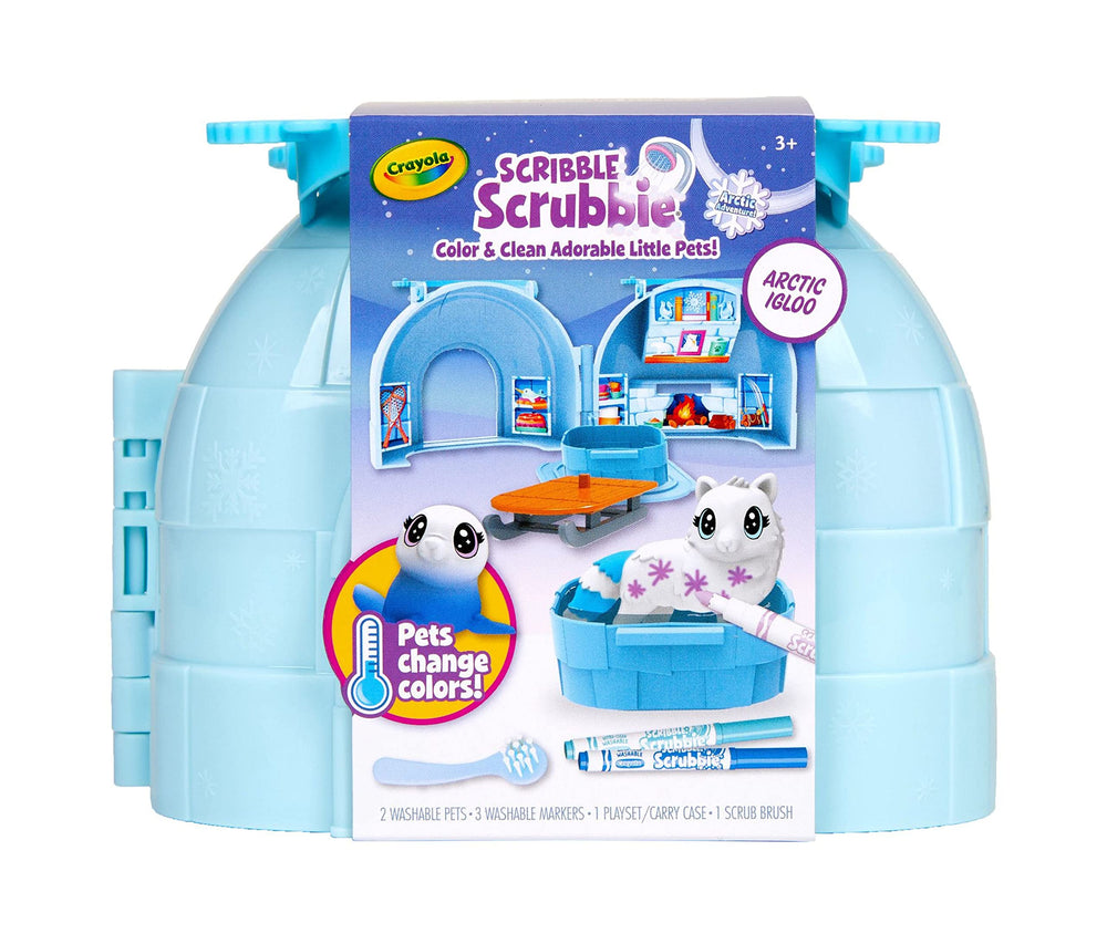Crayola Scribble Scrubbie Arctic Igloo storage case and playset.