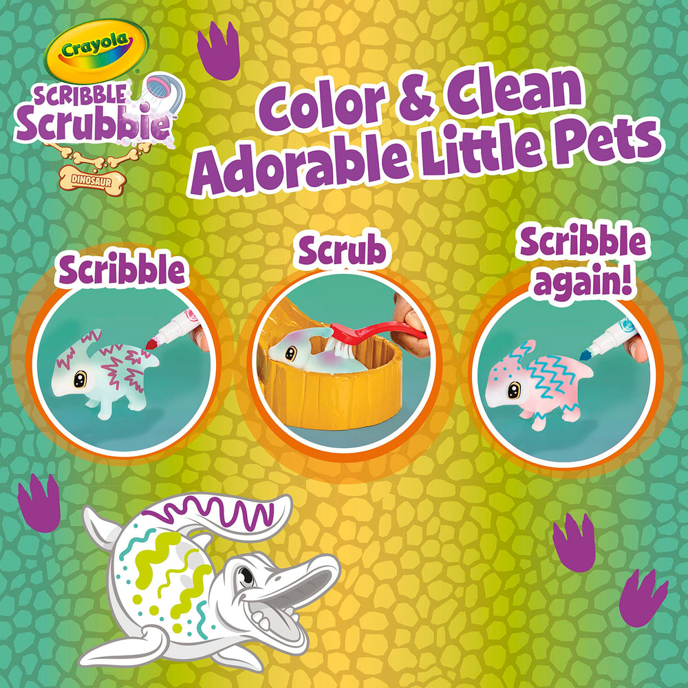 Markers and color drops for vibrant dinosaur customization