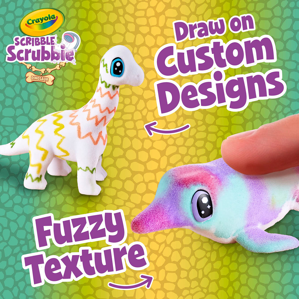 Crayola Scribble Scrubbie Dinosaur pets with flocked coats to decorate