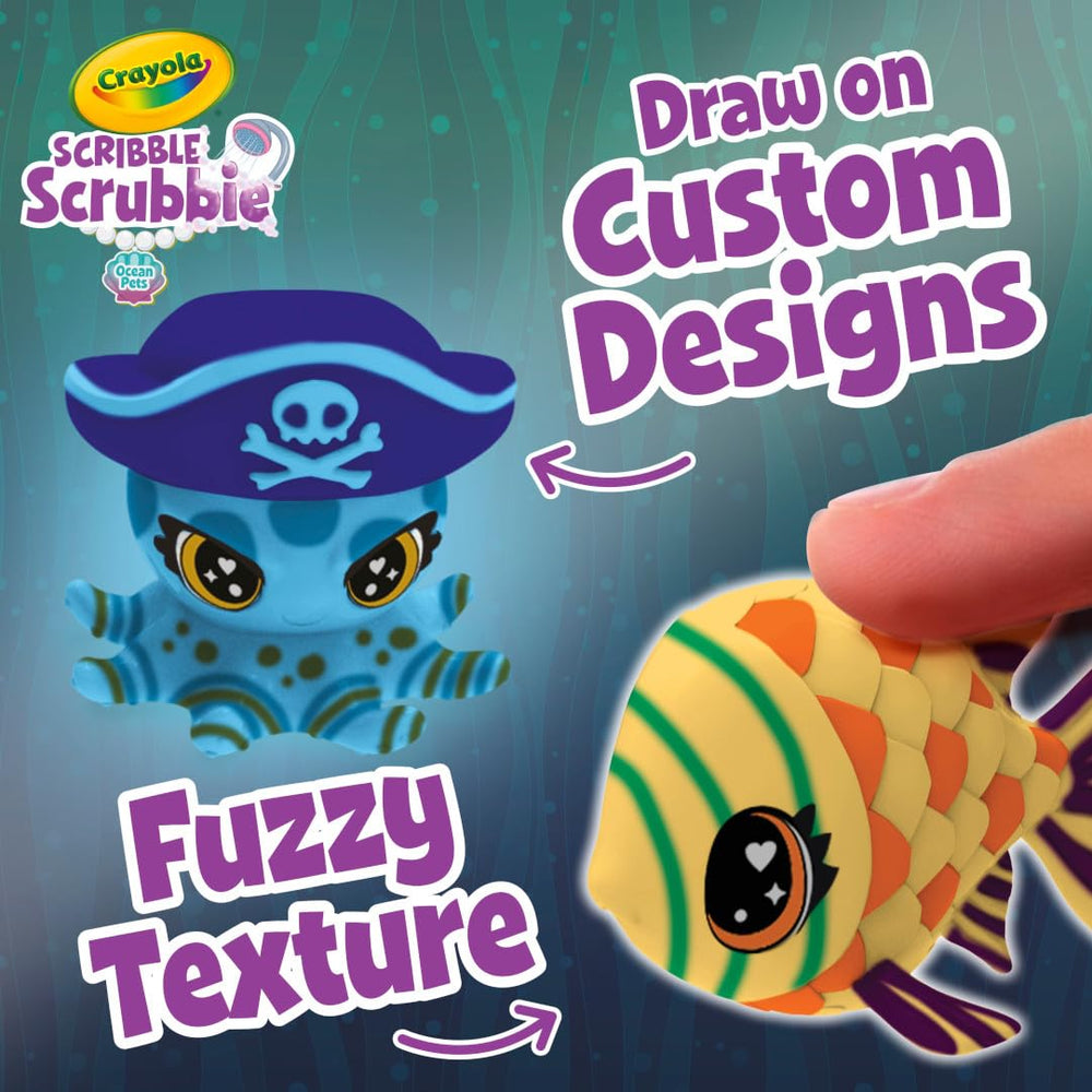 Crayola Scribble Scrubbie Glow Lagoon markers enable mess-free coloring on the pets