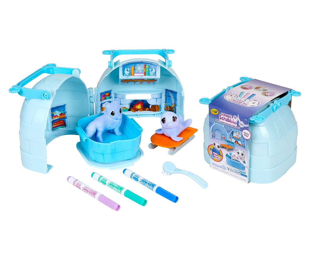 Crayola Scribble Scrubbie Hank Walrus color-change pet in warm mode.