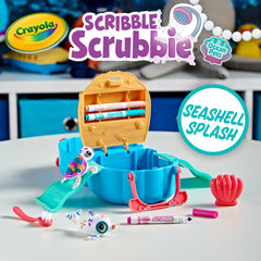 Crayola Scribble Scrubbie Seashell Splash scrub brush enabling quick cleanups