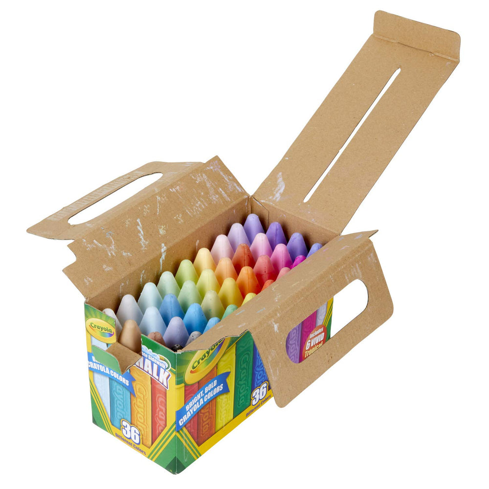 Crayola Sidewalk Chalk 36 Ct — nontoxic, kid-friendly chalk for safe outdoor art.