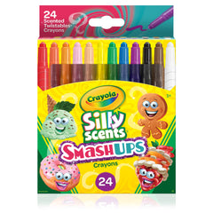 Crayola Silly Scents Smash Ups box for kids' coloring sessions.