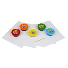 Crayola Spill Proof Paint Set vibrant colors encourage creative expression on paper.