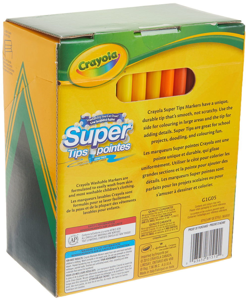 Crayola Super Tips provide thick and thin lines for blending and shading.