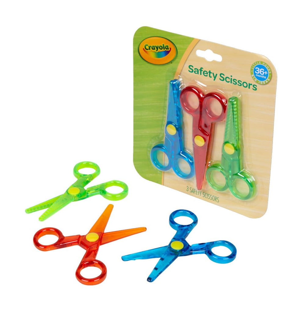 Crayola Toddler Safety Scissors – straight-wavy-zigzag cutting styles.