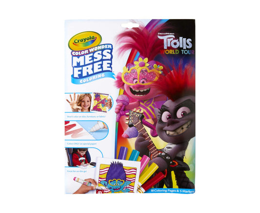Crayola Trolls 2 Color Wonder pages provide mess-free coloring for kids