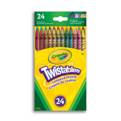 Crayola Twistables 24 pencils in case, convenient storage for travel coloring sessions.