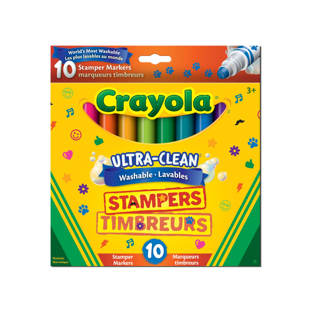 Crayola Ultra-Clean Stamper Markers 10-pack ready for bright stamping adventures.