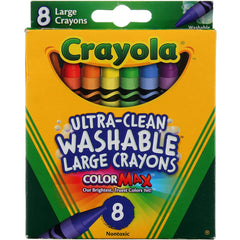 Crayola washable crayons in a large 8-color box, easy cleanup after crafts.