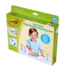 Crayola Washable Dot Markers 4 Markers Closeup—washable ink for easy cleanup.