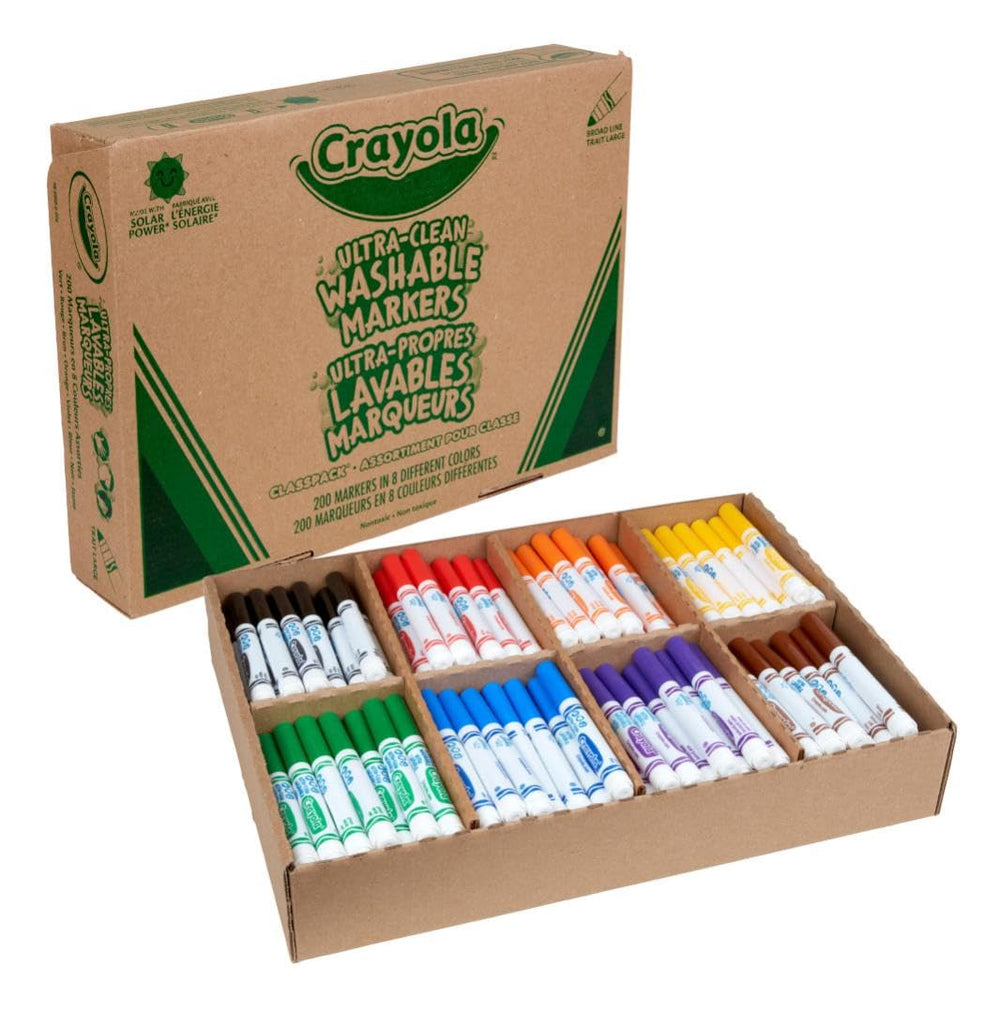 Crayola washable markers eight-color assortment ideal for kids' art.